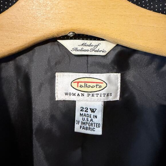 Talbots Polka Dot Pantsuit Blazer 22W Pant 24W Made USA Italian Fabric plus size - Picture 4 of 15